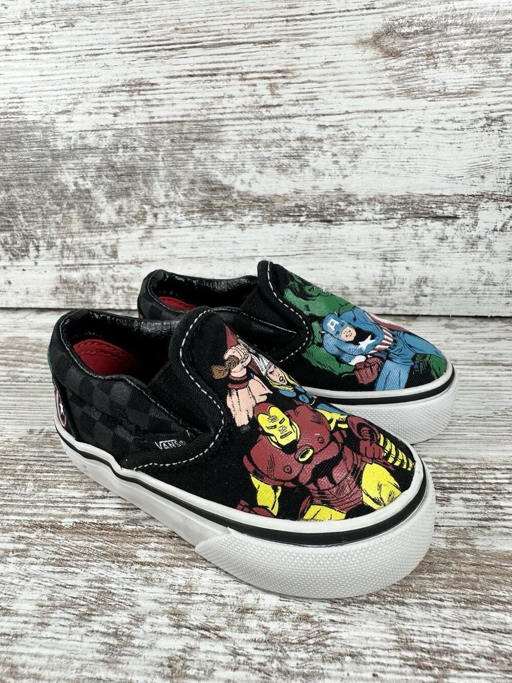 Toddler Vans x Marvel Avengers Ironman Hulk Thor Captain America Sneakers Sz 4